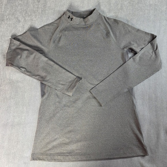 Under Armour Tops - NWT Under Armour ColdGear Fitted Mock Women's Large Charcoal Light Heather Shirt